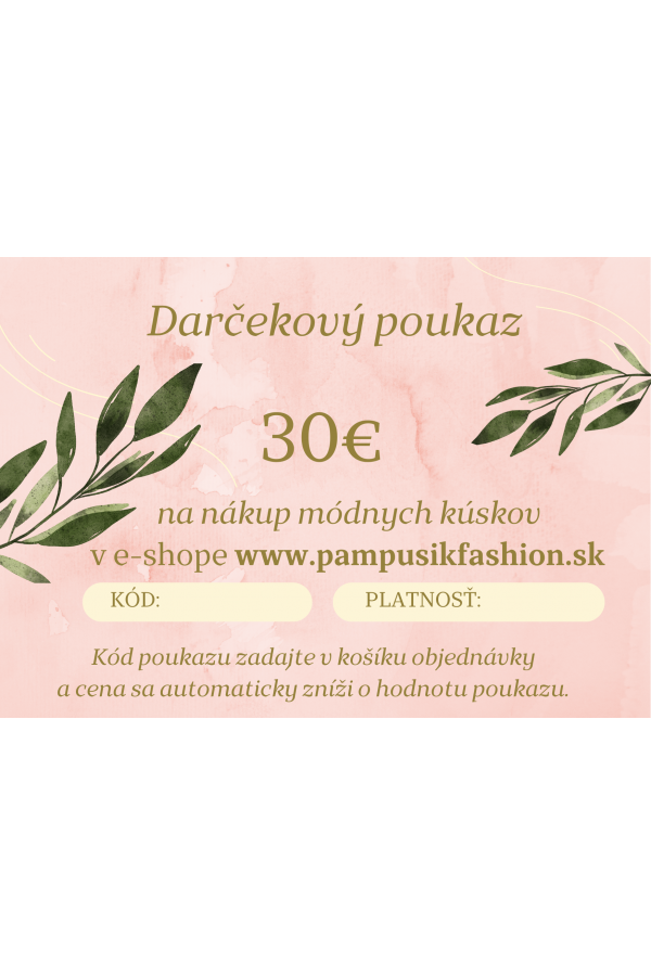 Darčekový poukaz v hodnote 30€